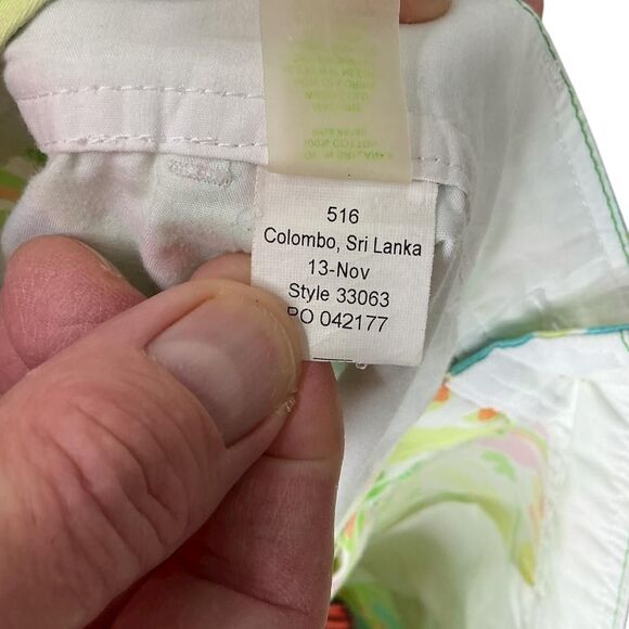 Lilly Pulitzer The Buttercup Short Women 6 Green Multi Callahan Floral Scalloped - Picture 8 of 8